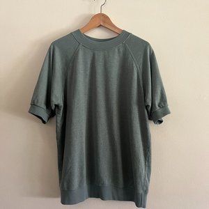 Jungmaven  Unisex Short Sleeve Raglan Sweatshirt L Clay Green